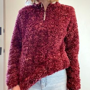 Fuzzy Maroon jacket